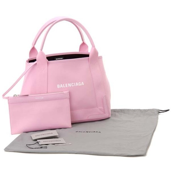 Balenciaga Blue Cabas Canvas Tote Bag Rose - Picture 5 of 6